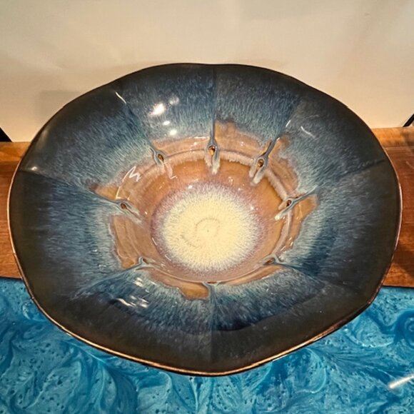 Bill Campbell Art Pottery Large 12" Bowl Signed - Picture 3 of 6